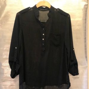 BRAND NEW! Black Blouse with silver button details
